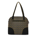 Luna Bowling Handbag in black and yellow stylish design.