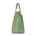 Skimmer Tote Handbag in green with dragonfly design, stylish and functional.