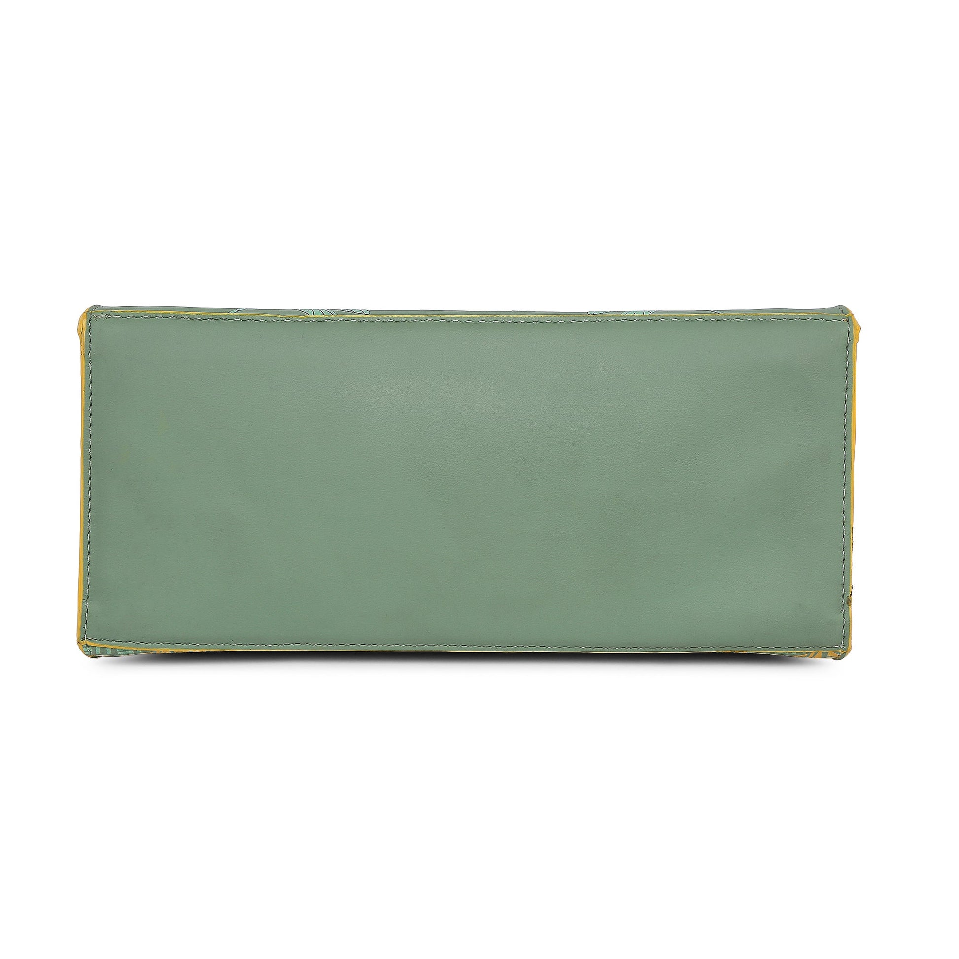 Spike-tail satchel handbag in stylish green leather.