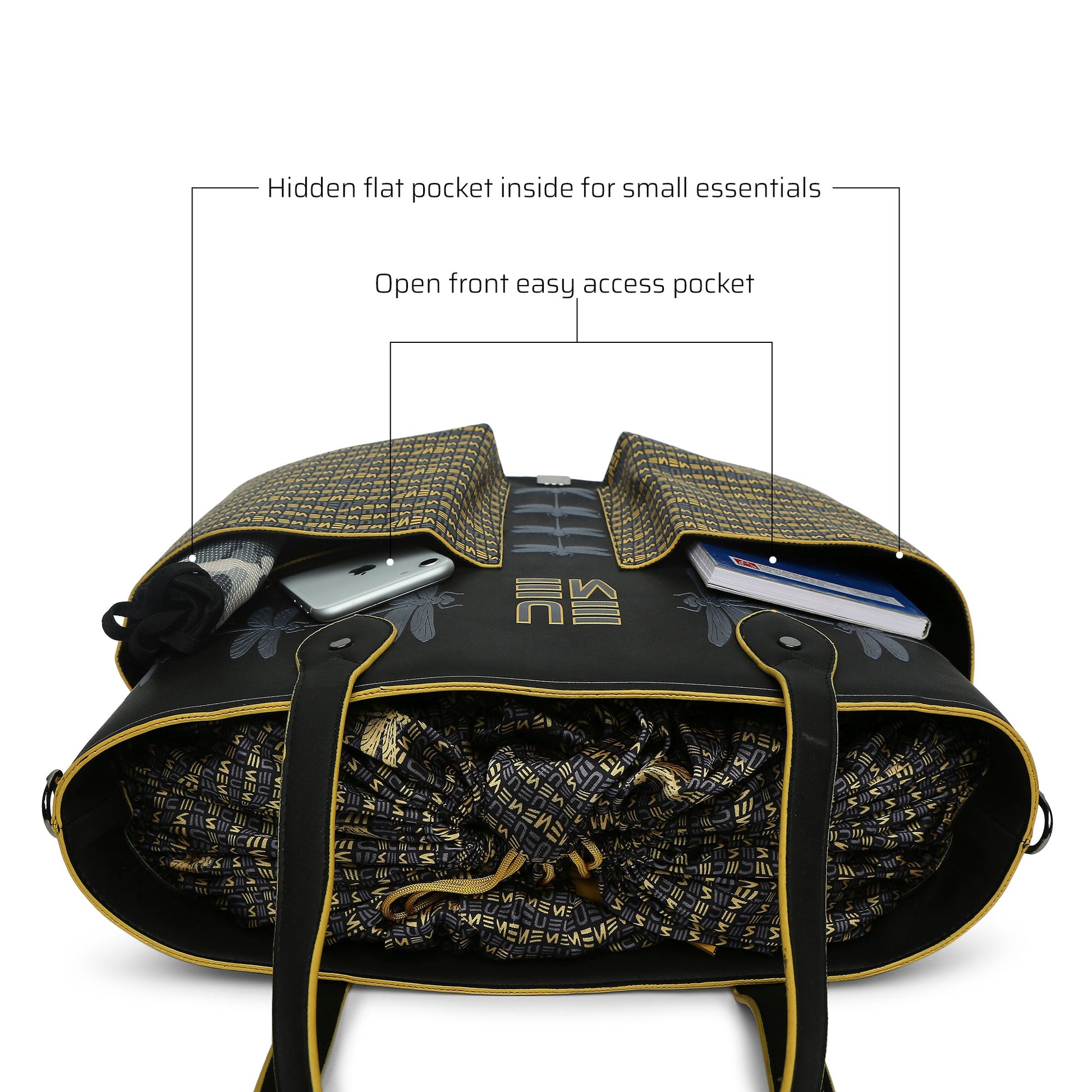 Clubtail Bucket Bag showing pockets and storage options for convenience.