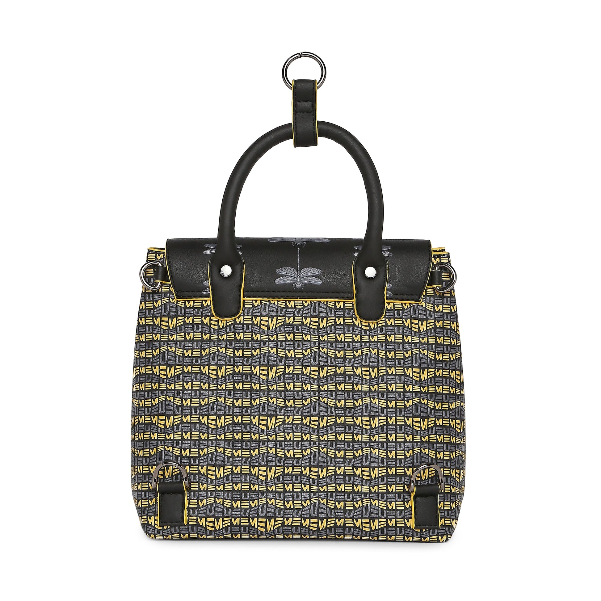 Petal-tail sling handbag and backpack in stylish patterned design.