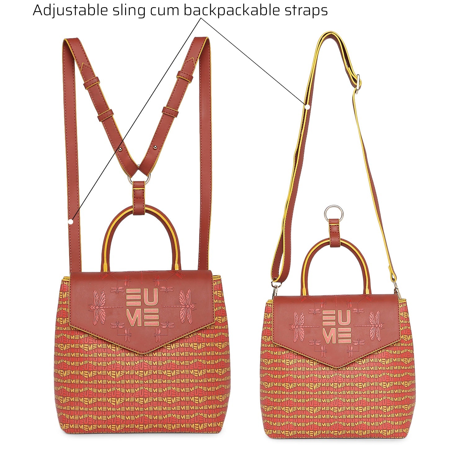 Petal-tail Sling Handbag with adjustable straps for versatile wear.