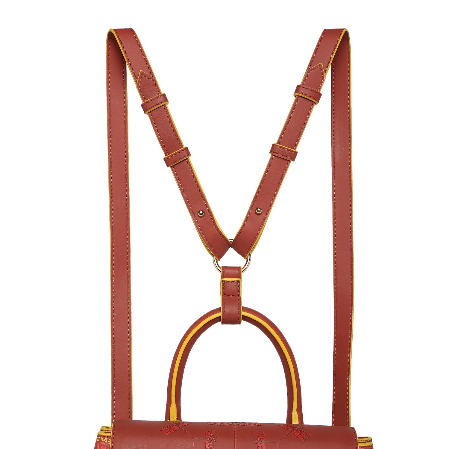 Petal-tail Sling Handbag features stylish adjustable straps in brown.