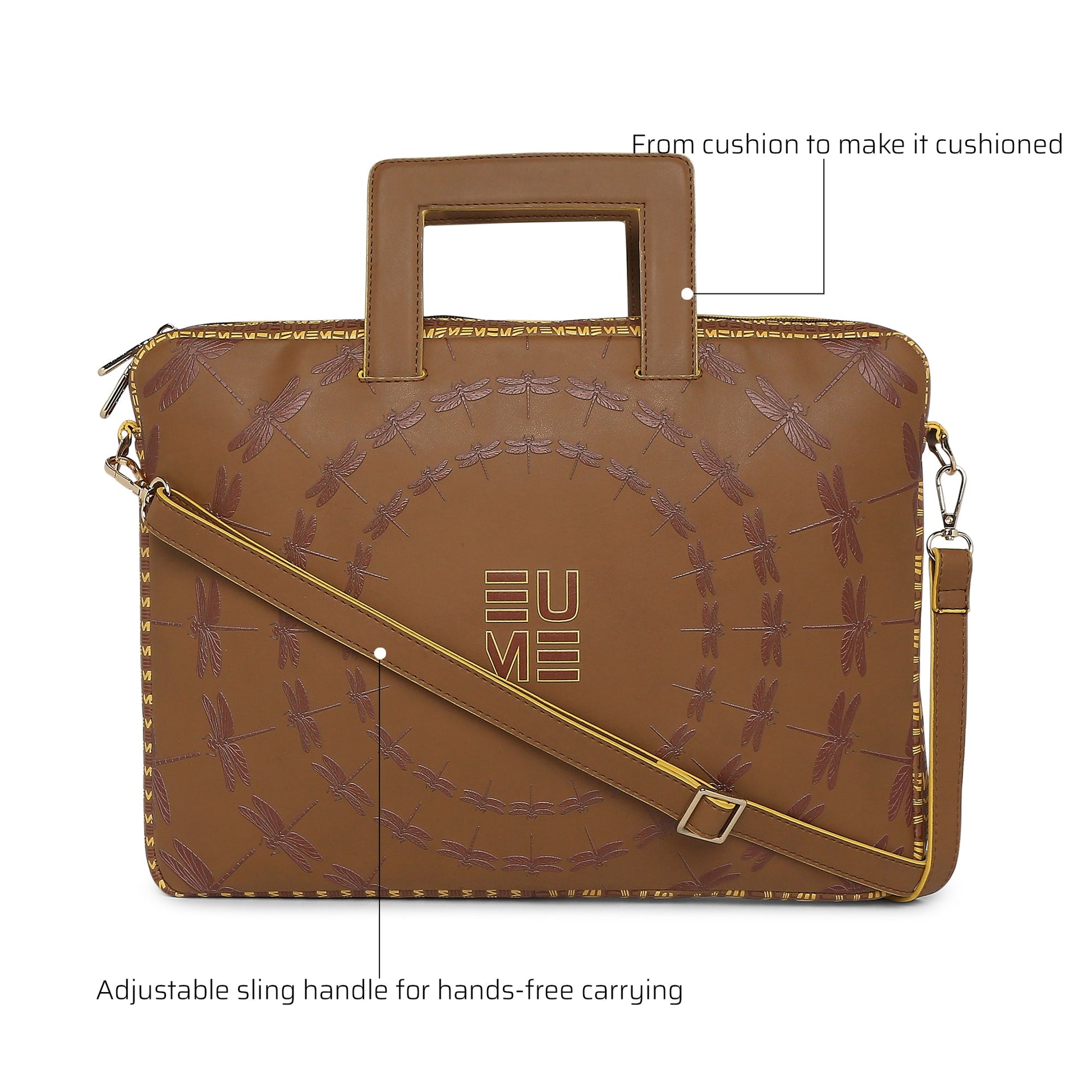 Stylish Dasher Laptop Sleeve with adjustable sling handle for convenient carrying.