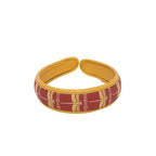Gabbi Hairband with dragonfly print in warm colors.