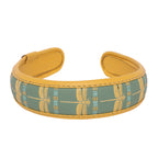 Gabbi Hairband with dragonfly design and yellow trim.