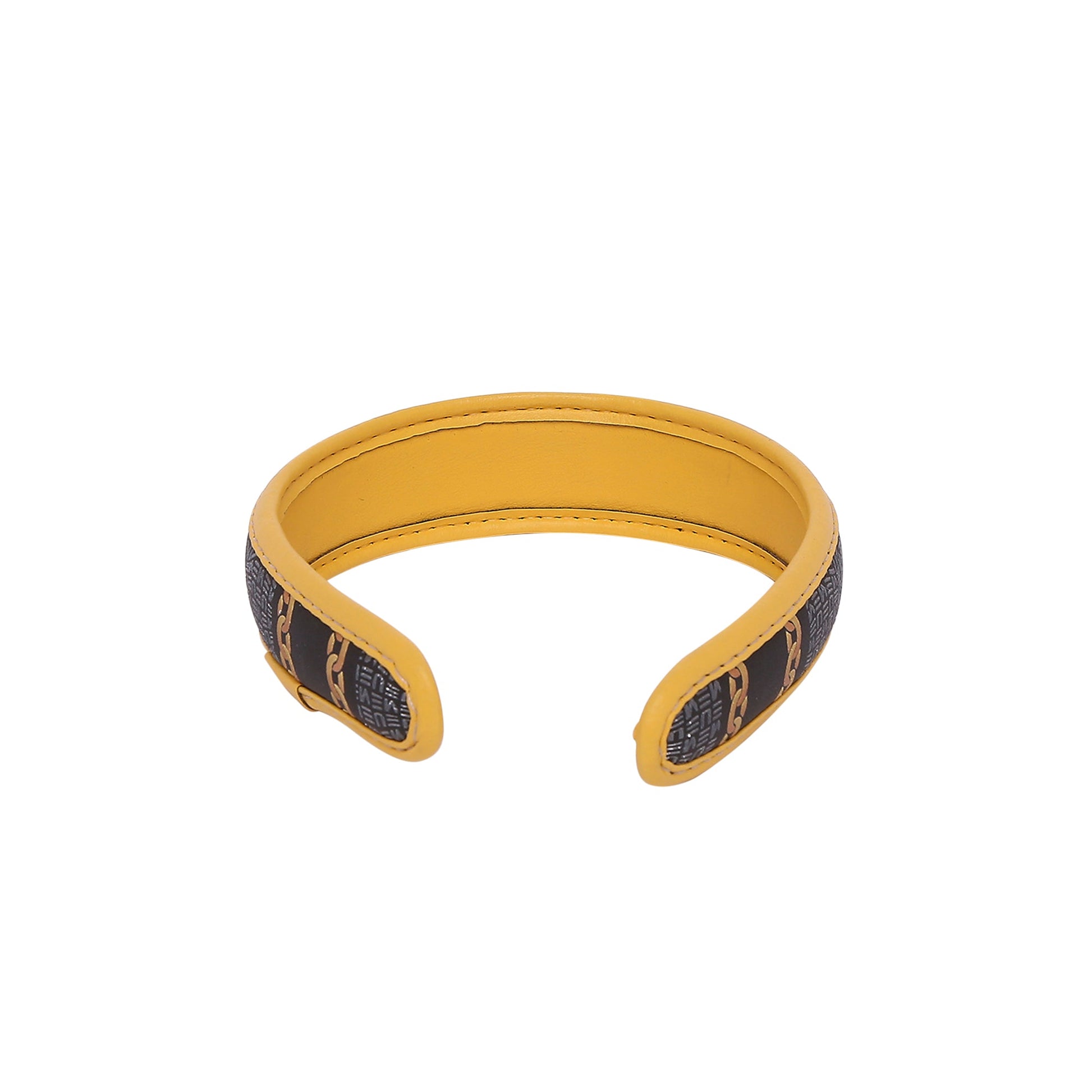 "Lola Hairband in black and yellow, stylish and modern accessory."