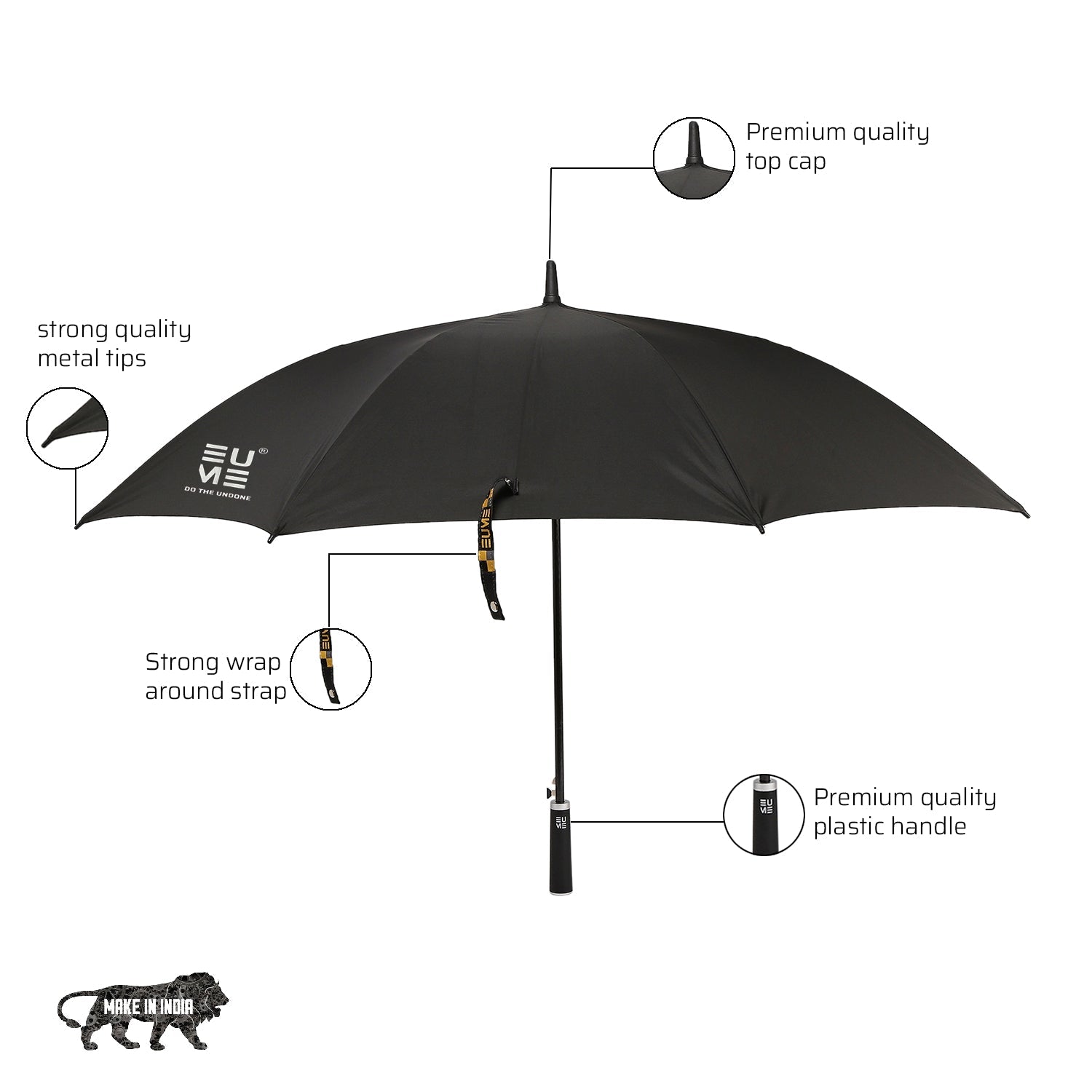 EUME Supreme 29" Straight HO Umbrella with premium features and strong design.