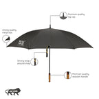 EUME Jumbo 32" Straight HO Umbrella with premium wooden handle and metal tips.