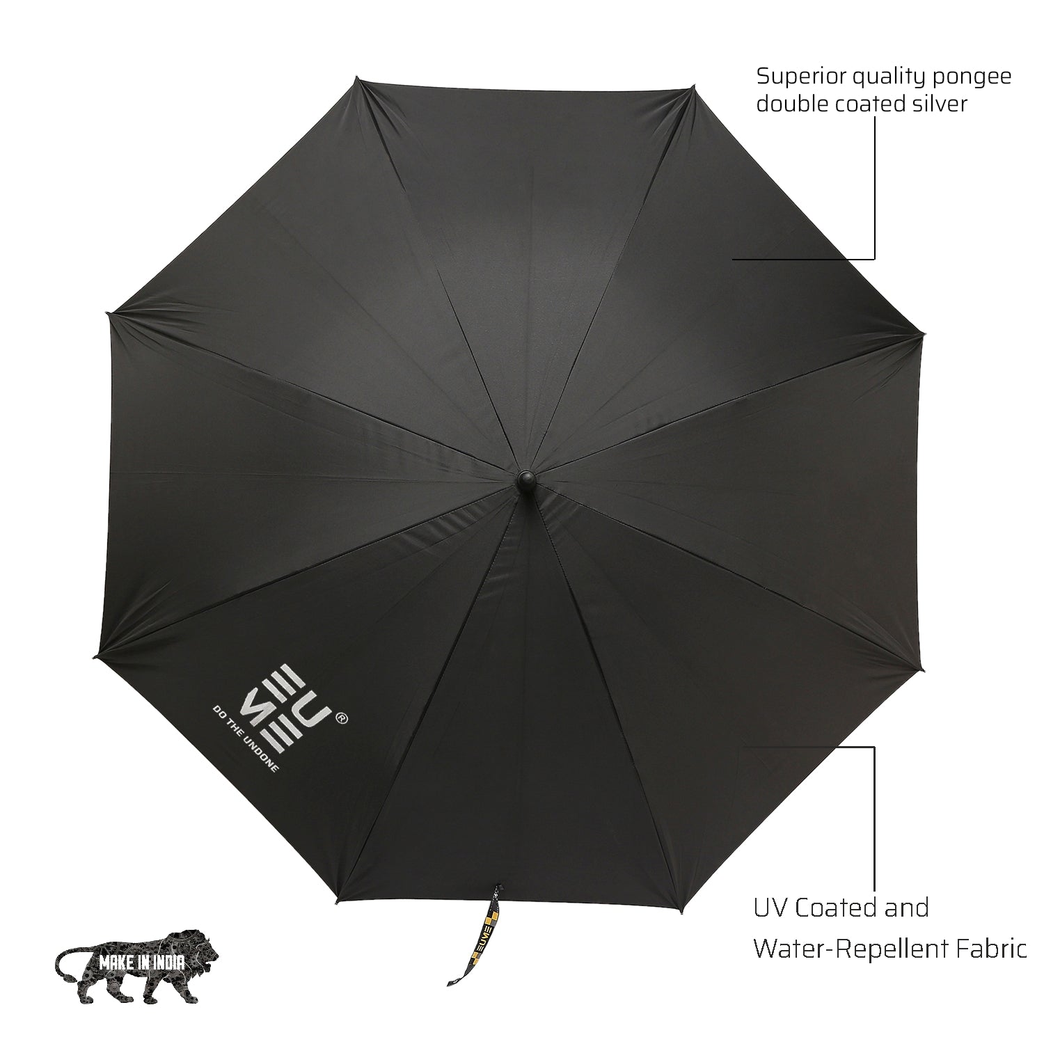 EUME Jumbo 32" Straight HO Umbrella with UV protection and water-repellent fabric.