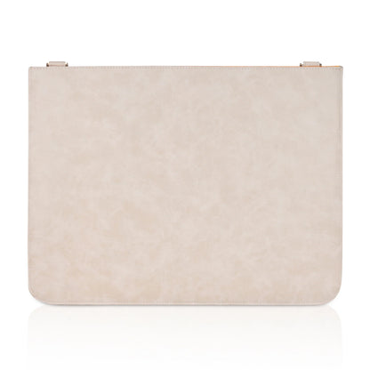 Sage Laptop Messenger Bag in soft beige with sleek design.