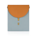 Stylish Hibiscus laptop sleeve with orange and blue design.