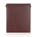 Hibiscus Laptop Sleeve in rich brown textured leather design.