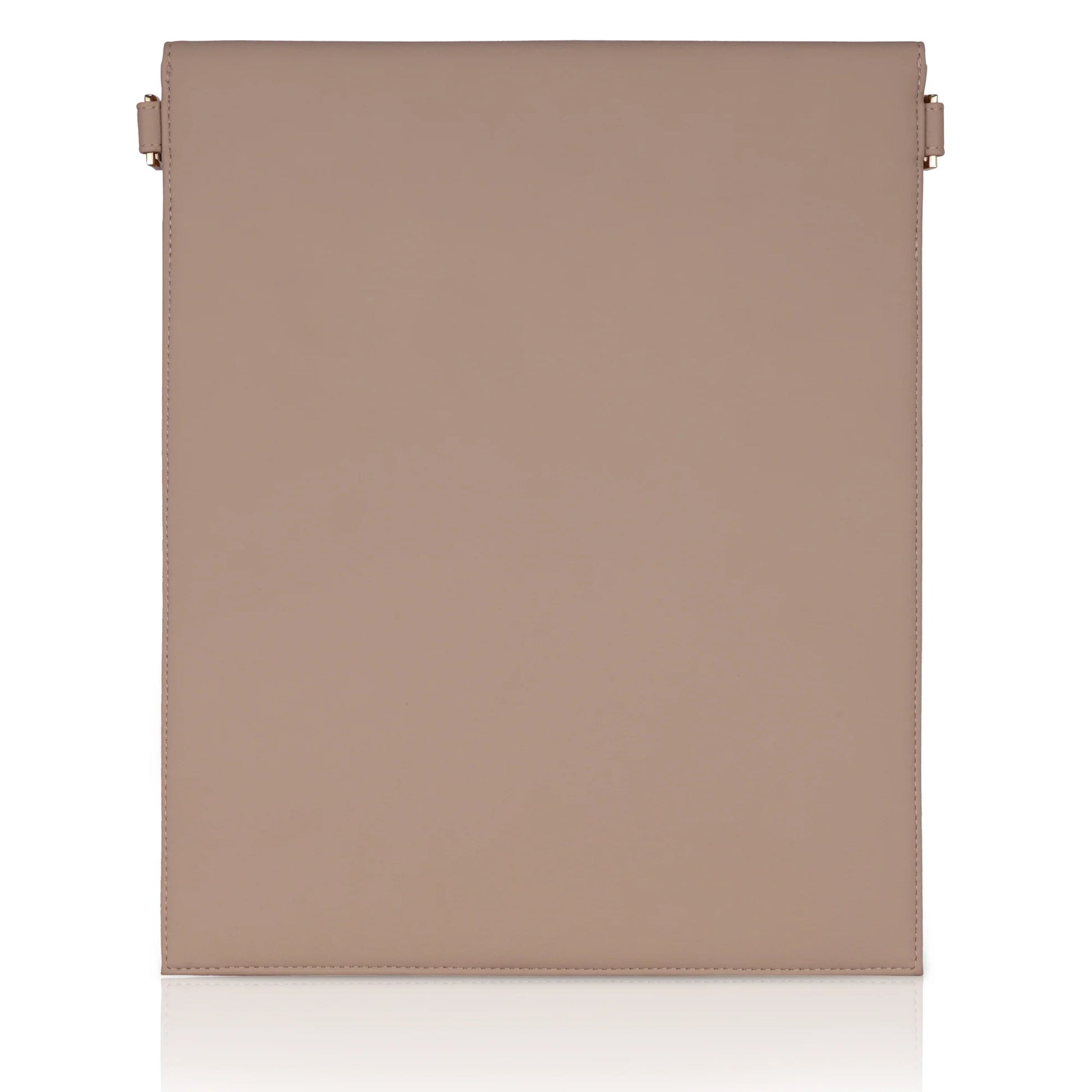 Hibiscus Laptop Sleeve in elegant beige leather design.